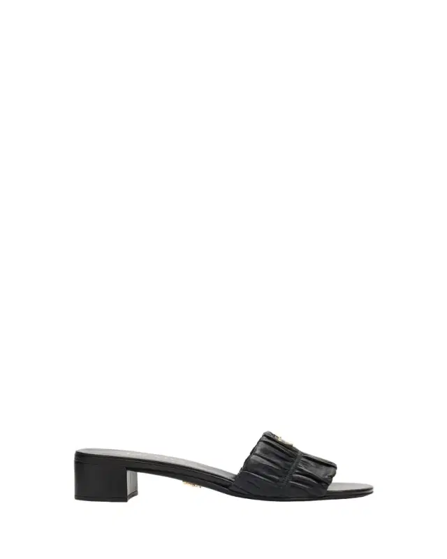 Prada 35mm Matelasse Nappa Leather Block-Heel Sandals