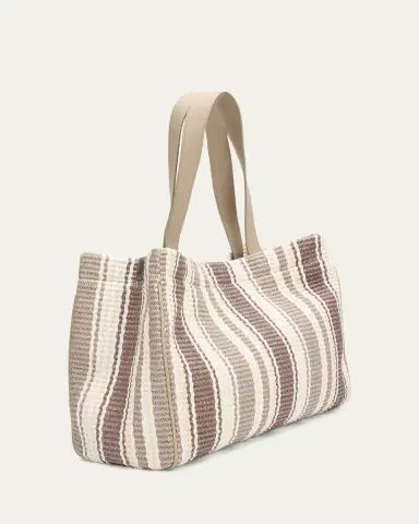Brunello Cucinelli Striped Raffia Tote Bag | Thumbnail 3 Brunello Cucinelli Striped Raffia Tote Bag | Thumbnail 3