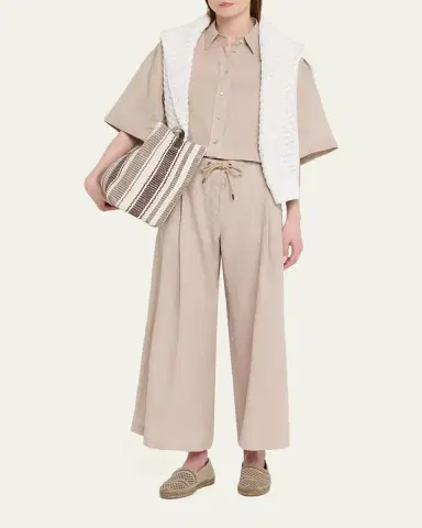 Brunello Cucinelli Striped Raffia Tote Bag | Thumbnail 5 Brunello Cucinelli Striped Raffia Tote Bag | Thumbnail 5