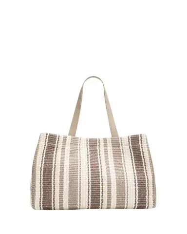 Brunello Cucinelli Striped Raffia Tote Bag | Thumbnail 1 Brunello Cucinelli Striped Raffia Tote Bag | Thumbnail 1
