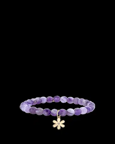 Sydney Evan 14K Single Diamond Daisy on Amethyst Bracelet | Thumbnail 2
