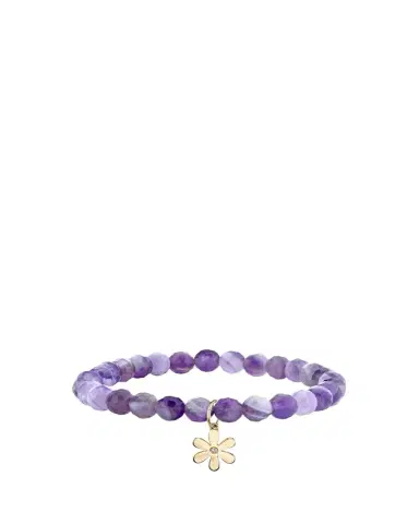 Sydney Evan 14K Single Diamond Daisy on Amethyst Bracelet | Thumbnail 1