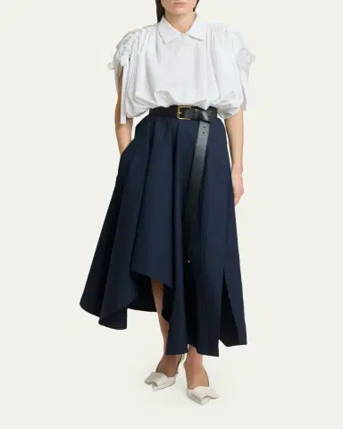 Givenchy Ruched Cotton-Poplin Crop Collared Bubble Shirt | Thumbnail 2 Givenchy Ruched Cotton-Poplin Crop Collared Bubble Shirt | Thumbnail 2