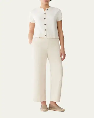 Lafayette 148 New York Crewneck Cotton-Silk Cardigan | Thumbnail 2