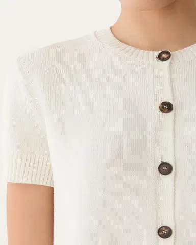 Lafayette 148 New York Crewneck Cotton-Silk Cardigan | Thumbnail 5