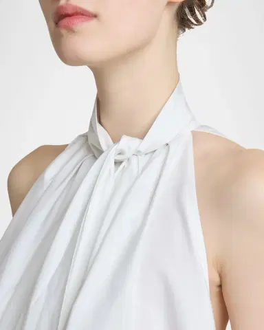 Givenchy Sleeveless Bow-Neck Pleated Poplin Mini Dress | Thumbnail 4 Givenchy Sleeveless Bow-Neck Pleated Poplin Mini Dress | Thumbnail 4