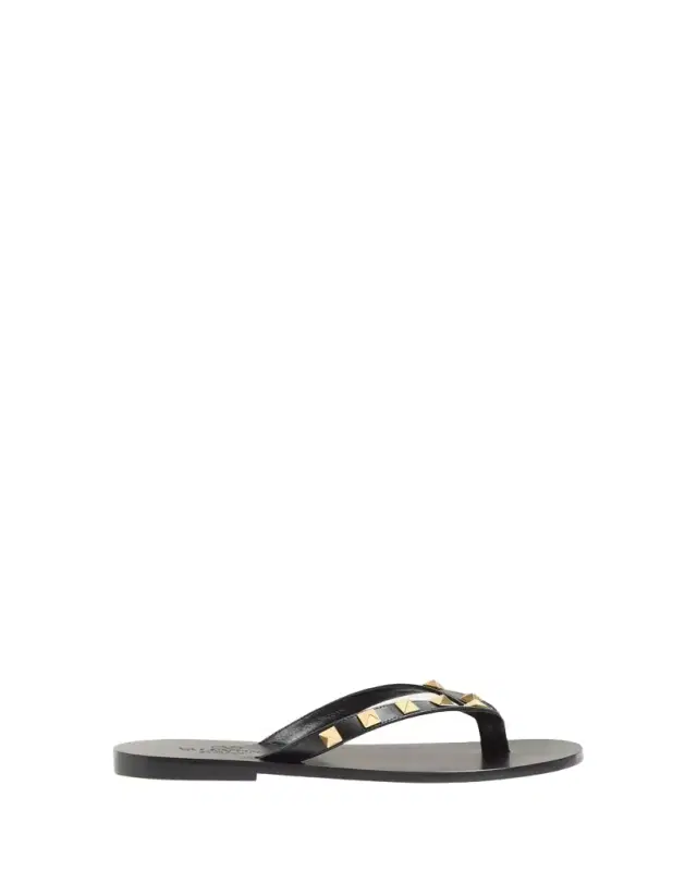 Valentino Garavani Rockstud Leather Flat Thong Sandals