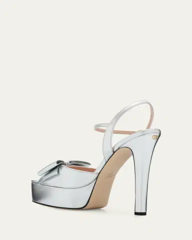 Valentino Garavani 130mm Bowow Metallic Leather Platform Sandals | Thumbnail 4 Valentino Garavani 130mm Bowow Metallic Leather Platform Sandals | Thumbnail 4