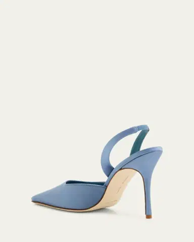 Manolo Blahnik 105mm Borelapla Satin Slingback Pumps | Thumbnail 2