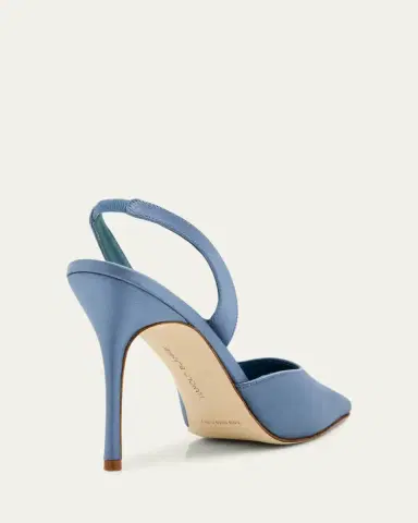 Manolo Blahnik 105mm Borelapla Satin Slingback Pumps | Thumbnail 3