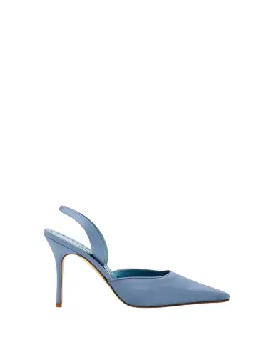 Manolo Blahnik 105mm Borelapla Satin Slingback Pumps | Thumbnail 1