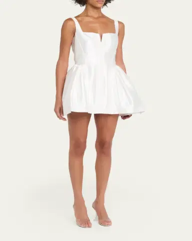 Self-Portrait Taffeta Mini Dress | Thumbnail 4 Self-Portrait Taffeta Mini Dress | Thumbnail 4