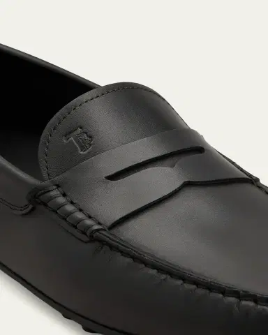 Tod's Men's Leather Moc-Toe Penny Loafers | Thumbnail 4