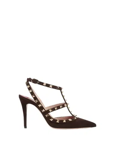 Valentino Garavani 100mm Rockstud Suede Ankle-Strap Pumps | Thumbnail 1 Valentino Garavani 100mm Rockstud Suede Ankle-Strap Pumps | Thumbnail 1