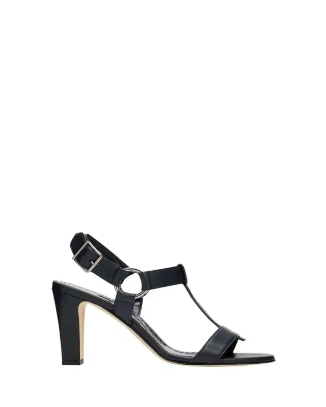 Manolo Blahnik 90mm Miona Leather T-Bar Sandals