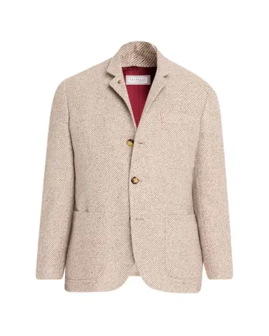 Brunello Cucinelli Men's Cashmere and Silk Diagonal Stripe Sport Coat | Thumbnail 1