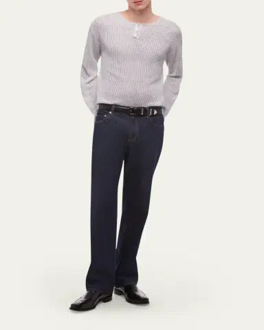 Helmut Lang Men's Waffle-Knit Henley T-Shirt | Thumbnail 2 Helmut Lang Men's Waffle-Knit Henley T-Shirt | Thumbnail 2