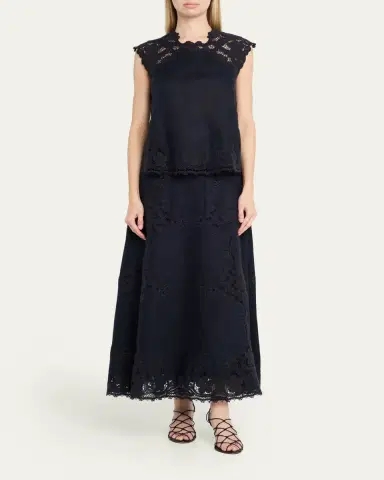 Ulla Johnson Amelie Embroidered Linen-Blend Top | Thumbnail 2