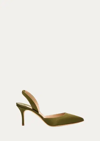 Manolo Blahnik 70mm Carolyne Satin Slingback Pumps | Thumbnail 4 Manolo Blahnik 70mm Carolyne Satin Slingback Pumps | Thumbnail 4