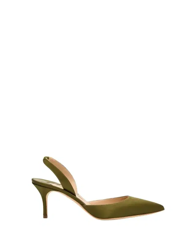 Manolo Blahnik 70mm Carolyne Satin Slingback Pumps