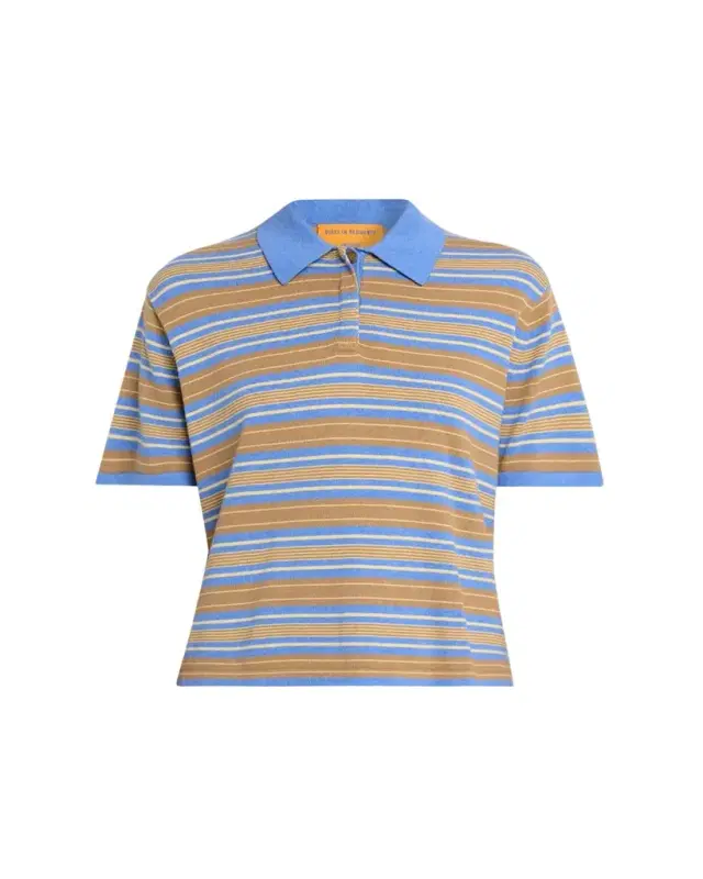 Guest in Residence Striped Short-Sleeve Rugby Polo