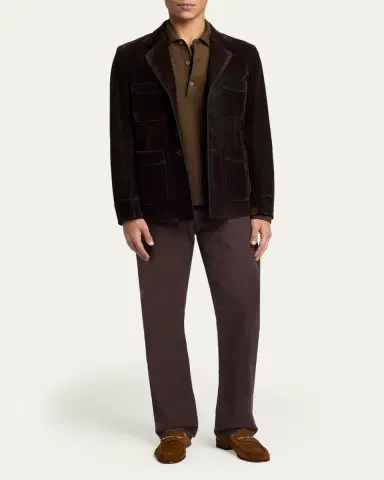 Tom Ford Men's Ripley Suede Moccasin T-Bit Loafers | Thumbnail 3