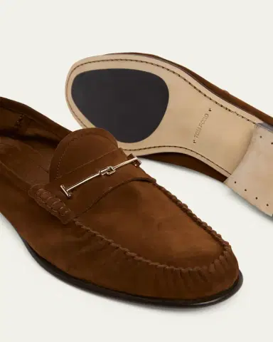 Tom Ford Men's Ripley Suede Moccasin T-Bit Loafers | Thumbnail 5