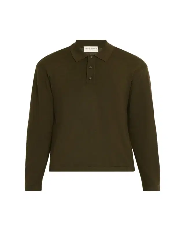 Men's Merino Wool Long-Sleeve Polo Shirt
