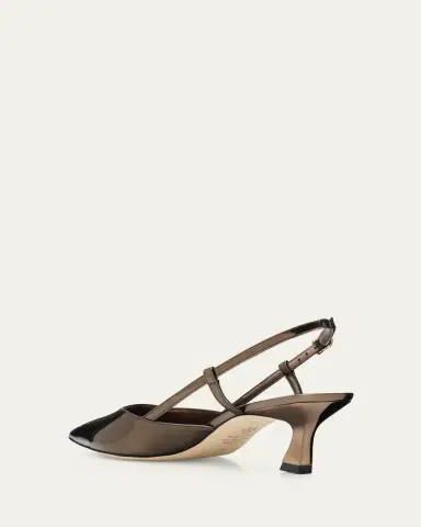Stuart Weitzman Vinnie Metallic Kitten Slingback Pumps | Thumbnail 7