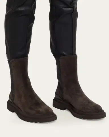 Brunello Cucinelli 15MM Suede Ankle Boots W/ Monili | Thumbnail 2 Brunello Cucinelli 15MM Suede Ankle Boots W/ Monili | Thumbnail 2