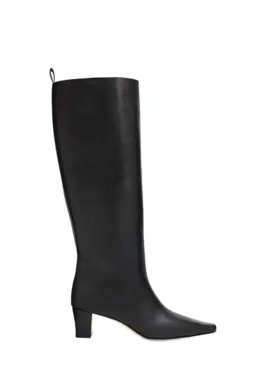 Manolo Blahnik 50mm Leather Knee-High Low-Heel Boots | Thumbnail 1 Manolo Blahnik 50mm Leather Knee-High Low-Heel Boots | Thumbnail 1