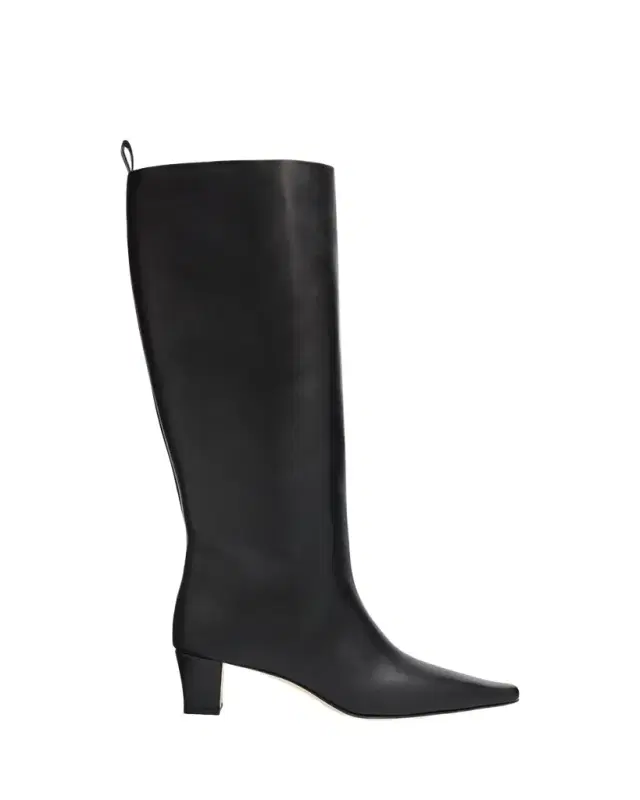 Manolo Blahnik 50mm Leather Knee-High Low-Heel Boots