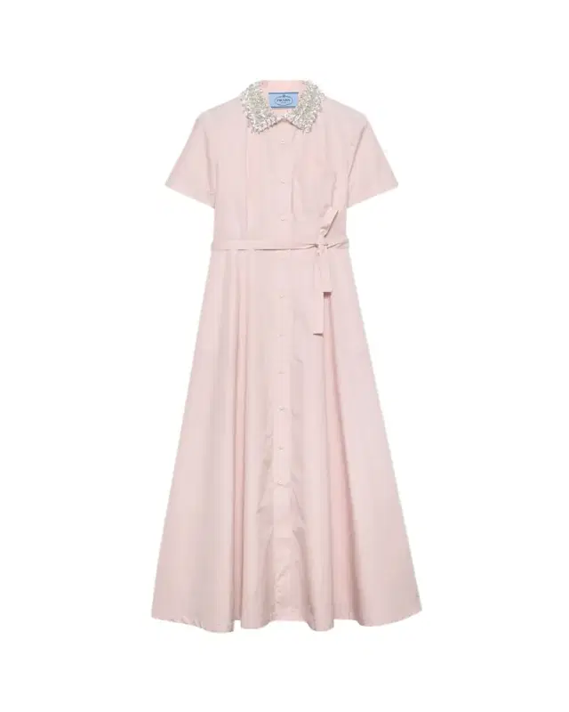 Prada Embroidered Poplin Shirtdress