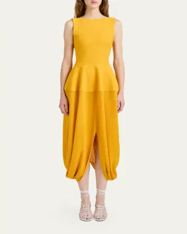 Proenza Schouler Sukki Sleeveless Draped Cocoon Midi Dress | Thumbnail 4 Proenza Schouler Sukki Sleeveless Draped Cocoon Midi Dress | Thumbnail 4