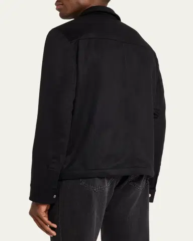Brunello Cucinelli Men's Cashmere Snap-Front Blouson Jacket | Thumbnail 3