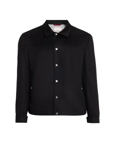 Brunello Cucinelli Men's Cashmere Snap-Front Blouson Jacket | Thumbnail 1