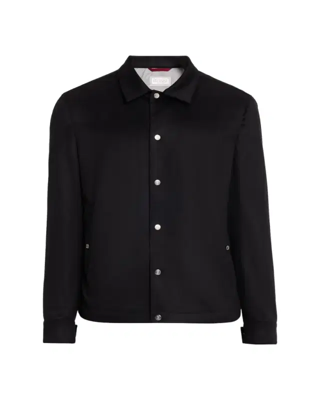 Men's Cashmere Snap-Front Blouson Jacket