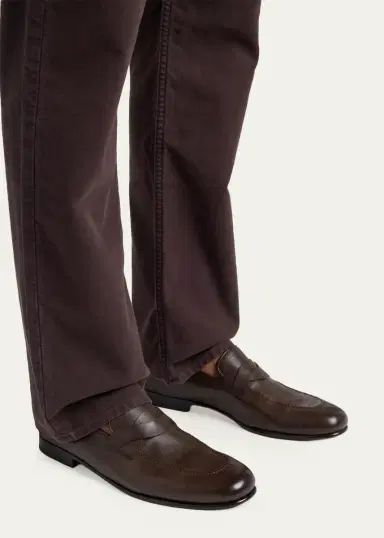 Tom Ford Men's Gigi Leather Twisted-Band Penny Loafers | Thumbnail 6