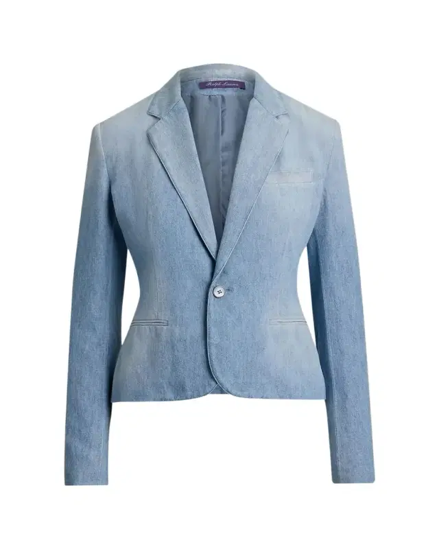 Cotton Denim Single-Breasted Jacket