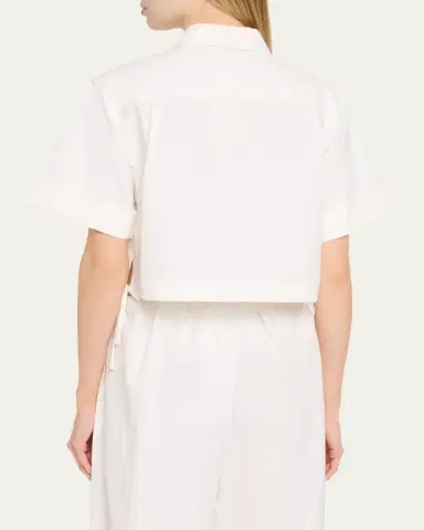 Simkhai Ryett Short-Sleeve Cropped Shirt | Thumbnail 3 Simkhai Ryett Short-Sleeve Cropped Shirt | Thumbnail 3