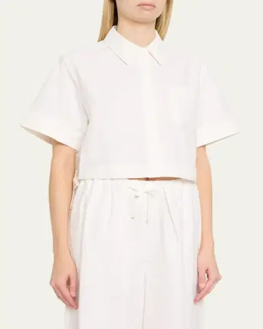 Simkhai Ryett Short-Sleeve Cropped Shirt | Thumbnail 4 Simkhai Ryett Short-Sleeve Cropped Shirt | Thumbnail 4