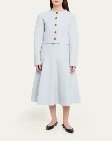 Brandon Maxwell Miller Structured Wool Midi Skirt | Thumbnail 2 Brandon Maxwell Miller Structured Wool Midi Skirt | Thumbnail 2