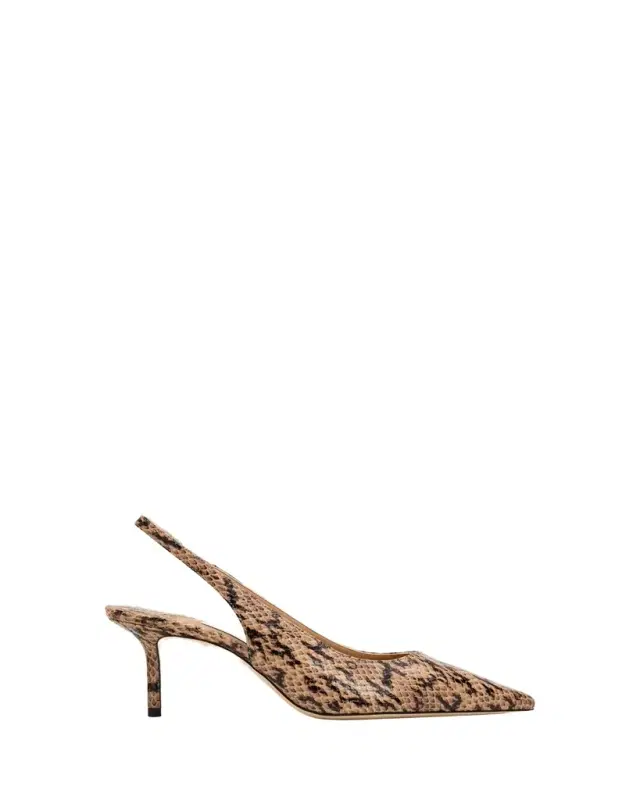 Jimmy Choo 65mm Love Snake-Printed Leather Slingback Pumps