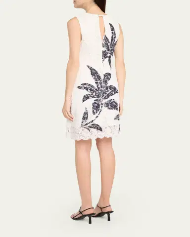 Kobi Halperin Maren Sleeveless Palm Leaf-Print Lace Dress | Thumbnail 3