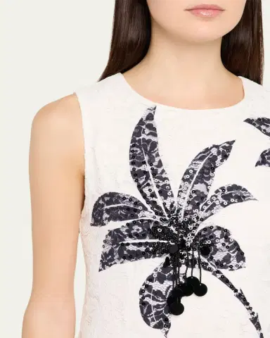 Kobi Halperin Maren Sleeveless Palm Leaf-Print Lace Dress | Thumbnail 5