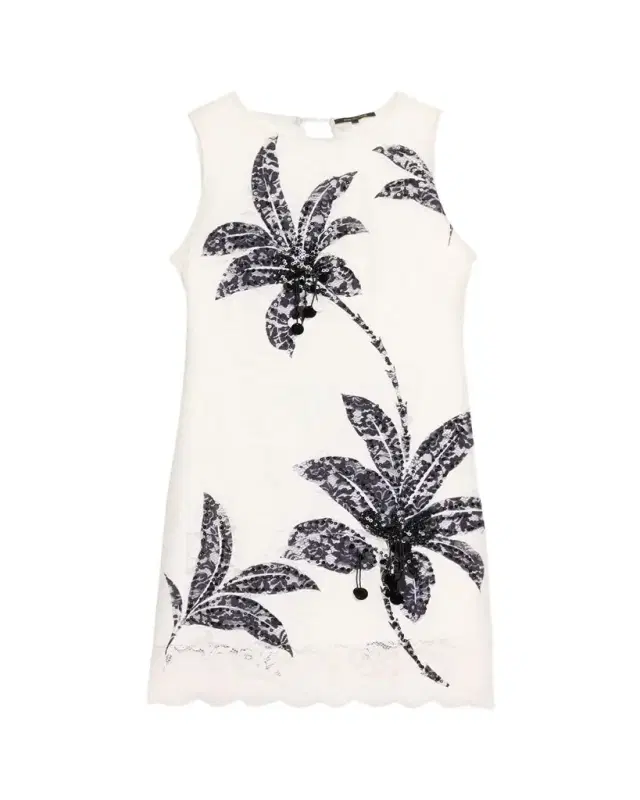 Kobi Halperin Maren Sleeveless Palm Leaf-Print Lace Dress