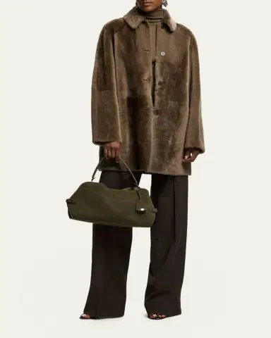Ralph Lauren Collection The Ralph Calf-Suede Top-Handle Bag | Thumbnail 5
