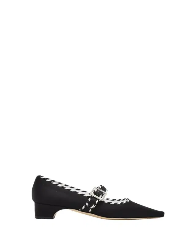 Manolo Blahnik 30mm Zaera Satin Mary Jane Pumps
