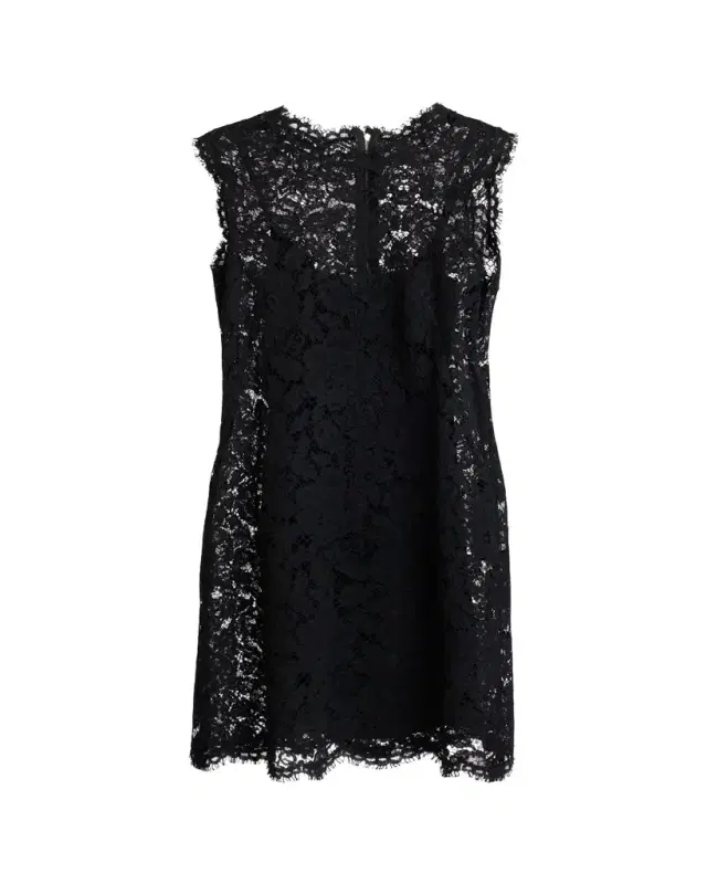 Dolce & Gabbana Sleeveless Floral Lace A-Line Dress