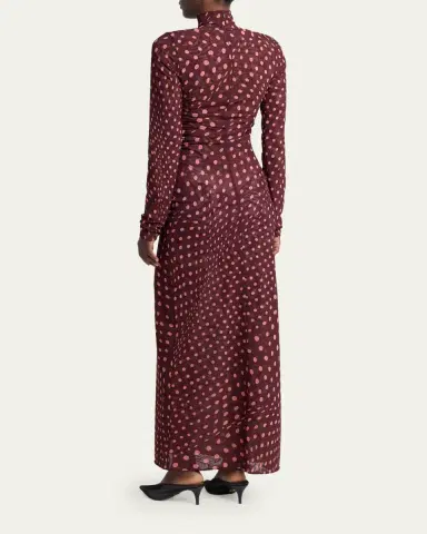Stella McCartney Turtleneck Polka Dot Mesh Long-Sleeve Maxi Dress | Thumbnail 3 Stella McCartney Turtleneck Polka Dot Mesh Long-Sleeve Maxi Dress | Thumbnail 3